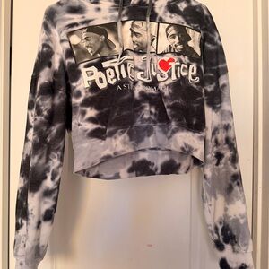Tie-Dye Poetic justice Graphic cropped Hoodie